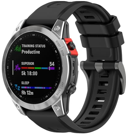 GoodZwetch 26 mm Quickfit ersättningsarmband armband för Garmin Fenix 8/7X/6X Sapphire GPS/5X Plus/3 HR serie, Silicon klockarmband, sportarmband för Fenix 8/Tactix 7/8 Solar/DELTA/Instinct/2X/3