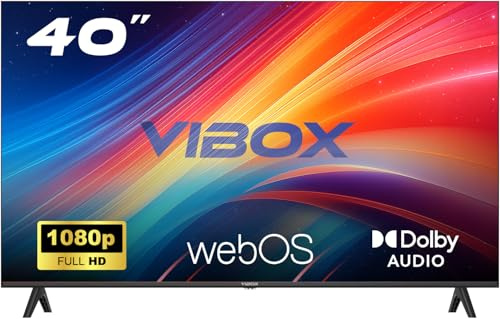 Vibox 40-Zoll Full HD LED Smart TV | WebOS | 3X HDMI, 2X USB | Wandmontage kompatibel | Gestenfernbedienung mit Streaming-Steuerung