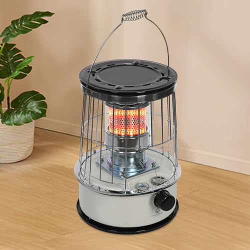 ROMYIX Portable Kerosene Heater Indoor Outdoor Kerosene Stove Burner 6L Tank,Adjustable Temperature,8000-10000 BTU,22H Runtime,Camping Oil Heaters for Garage, Camping, Power Outage
