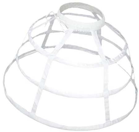 rockible Gonna a cerchio con gabbia, sottoveste vittoriana per cosplay, abiti da ballo per feste in costume, Bianco