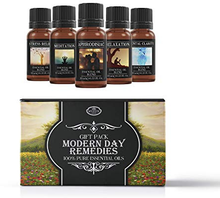 Mystic Moments | Modern Day Remedies Kit Iniziale di Miscele di Oli Essenziali 5 x 10ml | 5 Sinergie Aromatiche per Mente e Umore | Afrodisiaco