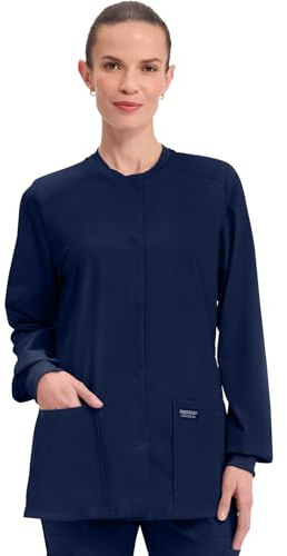 Cherokee WW Professionals Scrub Jacket for Women Snap Front 3 Pockets