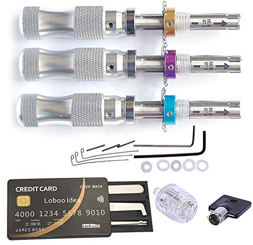 Loboo Idea Dietriche, röhrenförmig, 7,0 mm / 7,5 mm / 7,8 mm, mit transparentem Übungszylinder, 5 Stück