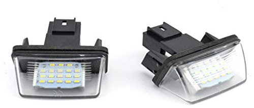 Busirde 1 Paire 12V LED Plaque Éclairage de Plaque d'immatriculation Lumière de Compatible avec Voiture Citroen C3-C5 Peugeot 206/207/307/308/406/407