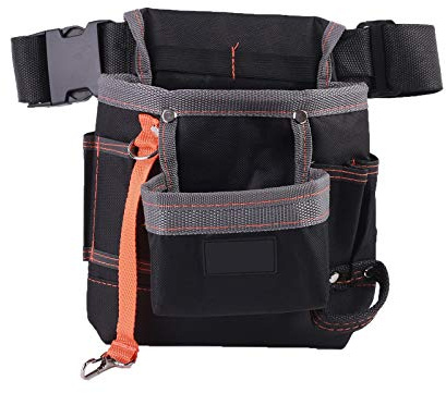 Tool Belt Pouch, Tool Waist Bag Oxford Cloth W/Adjustable Belt for DIY Electricians Carpenters Technician
