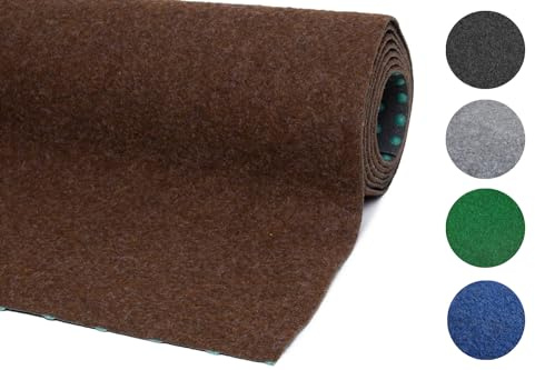misento Kunstrasen Easy, Rasenteppich, 200 x 400 cm, Braun | Balkonteppich, 4mm, Nadelfilz Kunstrasenteppich für Balkon, Terrasse und Camping, Outdoor Teppich