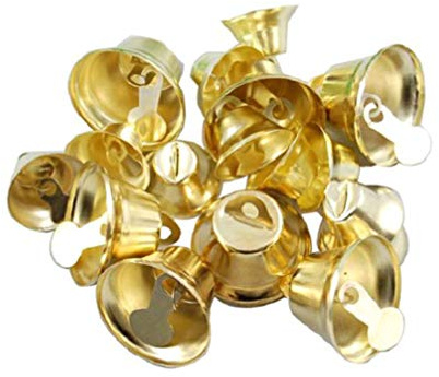 VALICLUD 100 Stück Gold Glocken Weihnachten Jingle Bells Mini Craft Glocken Vintage Messing Glocken für Weihnachten Wind Glockenspiel Machen (Durchmesser 25Mm)