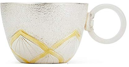 XXSC-ZC Sterling Silver Tea Cup, Liqueur Sherry Cocktail Glass, Handmade Water Glass, Afternoon Tea, Coffee Cup, Small Tea Cup,Jade handle