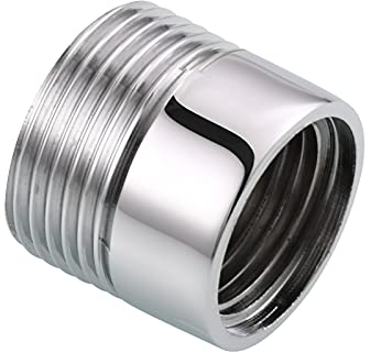Tecmolog Gartenschlauch Anschluss Messing Gewindeadapter 1/2 Zoll IG auf 3/4 Zoll AG für Garten und Waschmaschinenschlauch Chrom, SBA042