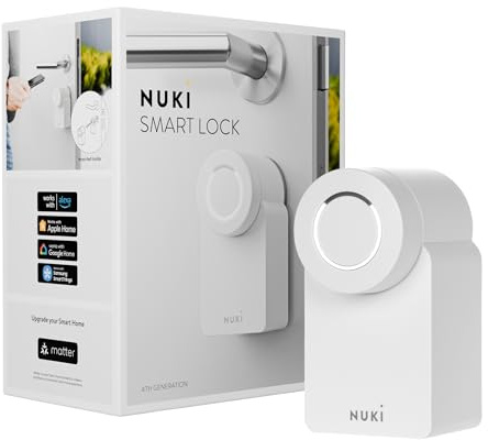 Nuki Smart Lock 3.0, Serrure connectée accès sans clé, Serrure Smart Lock pour maison connectée, Fonctionne avec piles, certifié AV-TEST, Blanc