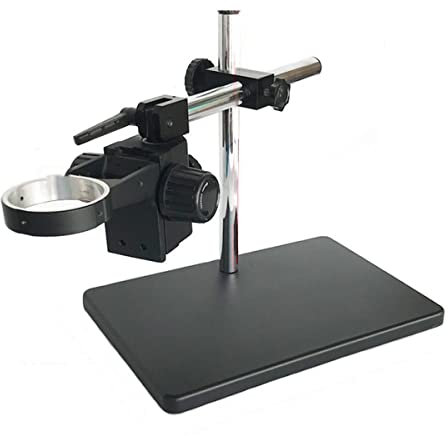 ZTBH Mikroskop-Zubehör-Kit Großer Größe Hochleistungs-Stereo-Arm-Ständer, 76mm Industriemikskop-Kamerathalter Mikroskopische Objektträger (Color : Black Color)