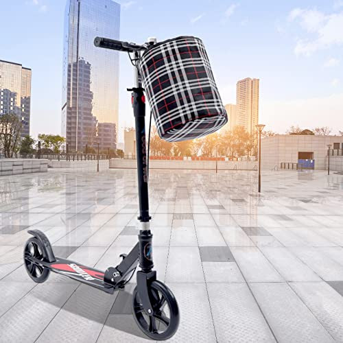 Trottinette à hauteur réglable - Frein à main et frein à pied - Avec panier de rangement - Guidon réglable de 91 à 106 cm - Pour adultes et enfants