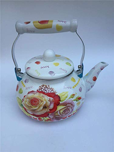 ANIFM Bollitori per Piano Cottura Smalto 2.5L Teiera Turca Pentola Pentola Smaltata Bollitore D ， Bollitore di qualità Comfortable Anniversary