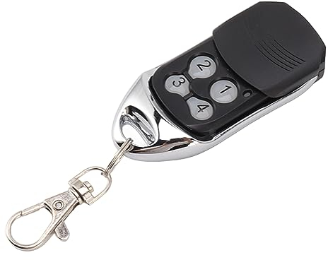 Llavero Mando a Distancia para Abrepuertas de Garaje, Programable 433,42 MHz, 4 Botones, Transmisor Seguro de Fácil Configuración para Abridor Automático de Puertas Correderas