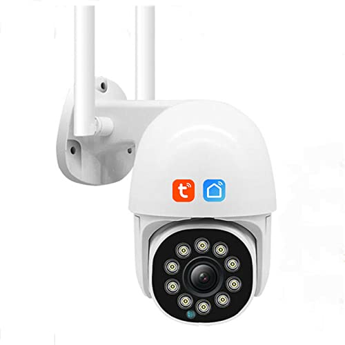 KEYQEEN Cámara IP con Zoom de 5MP y 5X, WiFi Tuya, cámara de Seguridad para el hogar con Seguimiento automático Inteligente, visión Nocturna en Color, vigilancia Impermeable para Exteriores,Camera