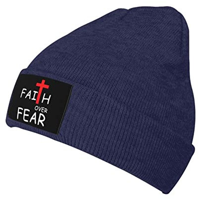 934 Herren Damen Beanie Mütze Glaube Statt Angst Christentum Kopf Wraps Weich Chemo Hut Bequeme Sportmütze Für Skifahren Winter Jungen