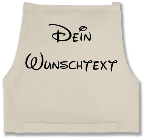 Schürze - Aufdruck selbst gestalten - Wunschtext I Geschenk mit eigenem Text personalisiert - 85x69 - Natur Weiß - geschenke für hobbyköche kochschürze bedrucken lassen personalisierte name