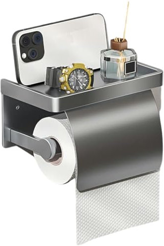 Toilettenpapierhalter Mit Regal, Badezimmer Tissue Storage Rack_Einzelne Einheit mit Abdeckung
