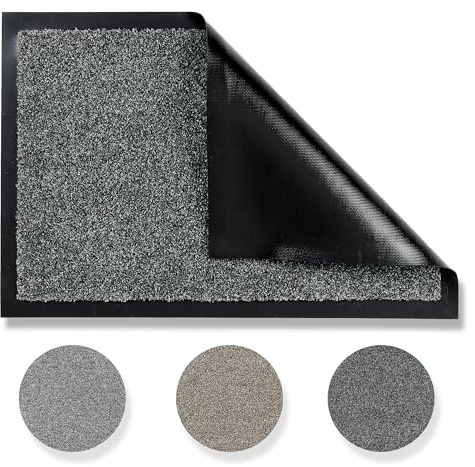 Rutschfeste Sauberlaufmatte Innen & Außen - Anthrazit 60x80cm (Rechteckig) | Hochwertige Fußmatte wetterfest Türmatte strapazierfähige Läufer Eingangsbereich pflegeleicht Eingangsmatte Sauberlauf robust