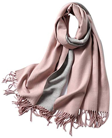Eighosee Kaschmirschal für Damen, einfarbig, doppelseitig, dünn, weich, Rosa