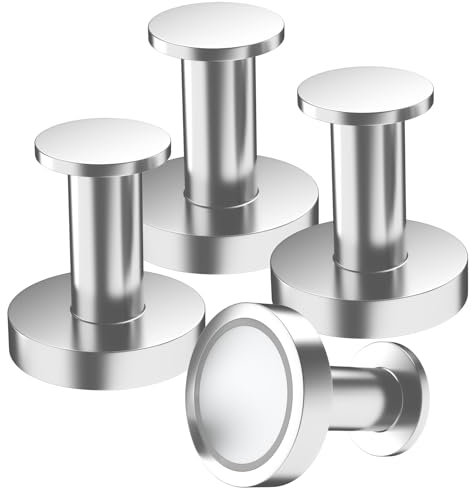 logei Crochet Aimanté Puissant 40 KG(88 Lbs) Porte Manteau pour Porte, 4 Crochets Muraux Argentés, Aimants pour Réfrigérateur de Type Pin pour Les Armoires, etc.