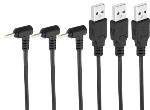 PATIKIL 3pz Cavo Alimentazione Jack Cilindrico Usb a Dc 2,5x0,7 mm Nero | Cavo Ricarica Adattatore, 3 Piedi, 24Awg, per Ventole Altoparlante Lampada Tavolo