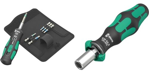 Wera 05075850001 7515/7 Kraftform Safe-Torque Speed Bicycle 1, 7-teilig & 05051492001 838 RA S Bits-Handhalter mit Ratschenfunktion, 1/4, 1/4 x 102 mm