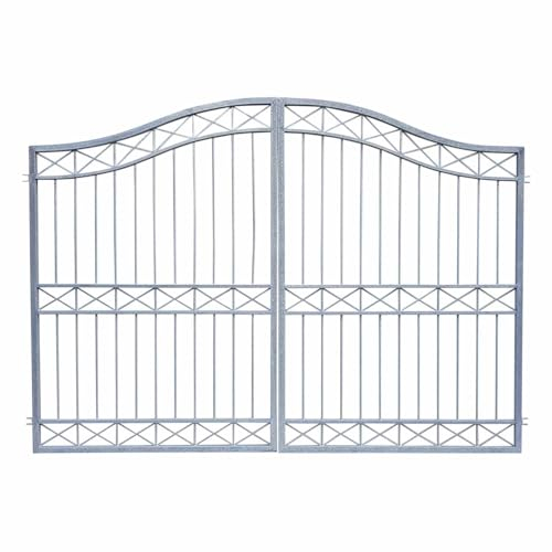 Gartentor Metall Hoftor Doppelflügel Tor Modern Crossline-GT400/180R Feuer Verzinkt 400 cm 4m Doppelflügeltor breit 200 cm 2m hoch