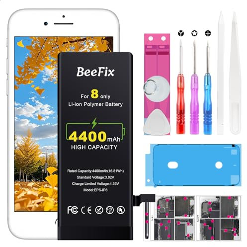 Beefix Batteria per iPhone 8: 4400mAh Li-ION Batteria di Ricambio per iPhone 8 con Strumenti di Riparazione