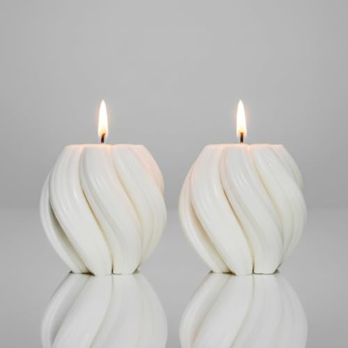 2 Stück Wellenkerzen Mittel - Spiral - Kerze - Handmade Sojawachskerze, Deko - Adventskerzen - Geschenke - Candlesdeko - Geschenke für frauen - Weihnachtsgeschenke - Geburtstage - Weihnachtskerzen