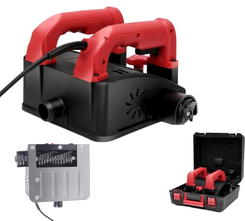 Levkitch Fresadora de rodillos de 1200 W, fresadora de hormigón, cepilladora, fresadora de pared, fresadora de rehabilitación, fresadora de muros, ideal para eliminar viejas espátulas, pinturas