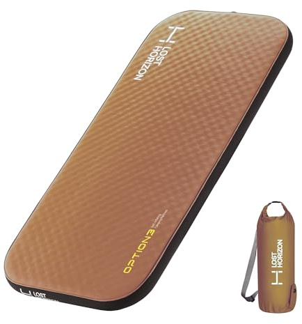 LOSTHORIZON Air & Foam Camping Mattress, Self-Inflating Sleeping Pad, 3 Thick, with Pump Sack, Slim Single