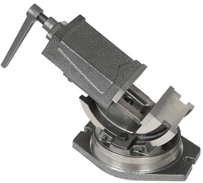 Schraubstock, Maschinenschraubstock Einstellbar 0-90° Bohrmaschine, Werkbankschraubstock mit 360° Drehbare Chassis, für Holzbearbeitung, Stahlverarbeitung, Werkbank, Bohren