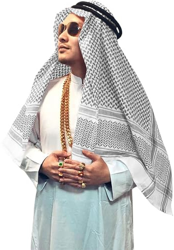 Arabisches Shemagh-Halstuch für Männer mit Turban Stirnband für Männer Klassisches arabisches Keffiyeh Saudi-Arabien Mittlerer Osten Kopfbedeckung für Saudi-Arabien Dubai Vereinigte Arabische