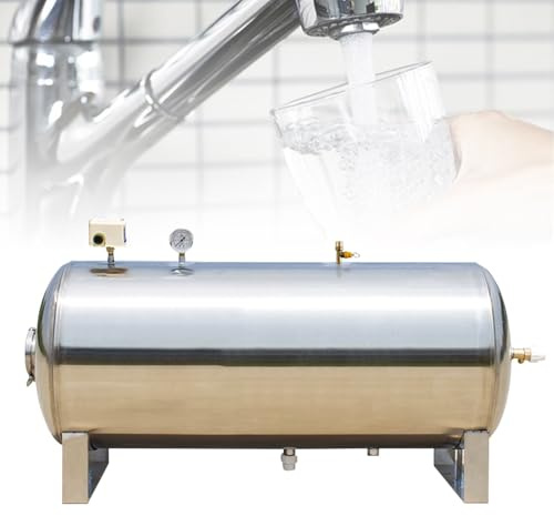 guoyjmm Druckbehälter Druckkessel Tragbarer Wasserspeichertank Edelstahl, 100 160 200L Horizontal Hausgarten Druckwassertanks, Große Wasserbehälter für Warmwasserbereiter,100L/26.4Gal