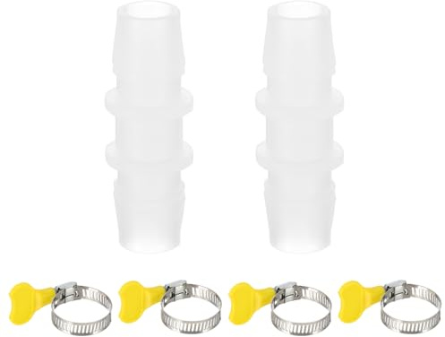 PATIKIL 2pcs Conector de Manguera de Desagüe, 3 Vías Adaptador Extensión de Drenaje con 4pcs Abrazaderas para Lavadora Aire Acondicionado para 13mm-15mm Tubo de Agua | 3 Vías Adaptador Extensión de Drenaje con 4pcs Abrazaderas para Lavadora Aire Acondicionado