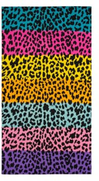 CapitanCasa Telo Mare Spiaggia Grande 100x180 cm Spugna Maui Leopard Multicolor D8