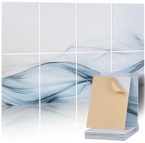 VEVOR Panneau Acoustique, Lot de 8, Mousse Acoustique Mural Autocollant 40x30x1 cm Panneaux Insonorisants Fibre de Polyester, Isolation Phonique Décorative pour Maison, Studio, Bureau, Motif Soie
