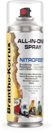 Brantho Korrux Rostschutzlack - All-in-One Sprühdose 1-K nitrofeste Metallschutzfarben Matt - 400ml Spraydose Nitrofest Schwarz Matt RAL9005