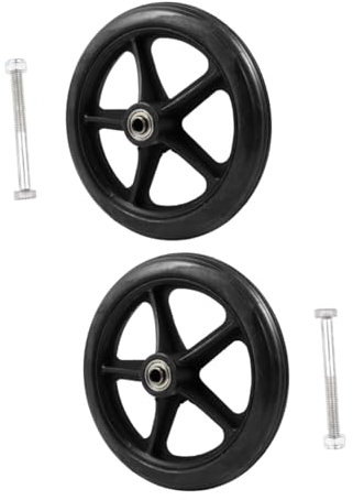 Parliky 2pièces Roues Avant Pour Fauteuil Roulant Noires De Roues Solides Avec Roulements à Billes Remplacement Robuste Et Silencieux Pour Accessoires Fauteuil Roulant