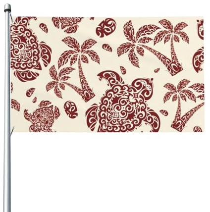 Hawaiian Turtle Palm Sea Pebbles Flagge 3x5 Ft Balkon Dekoration Ikonische Flagge