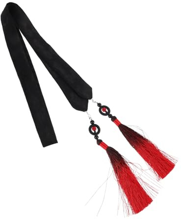 WOONEKY Ancient Style Hair Band Chinese Hanfu Cosplay Hair Tie Tassel Streamer for Traditional Occasions Elastic Material