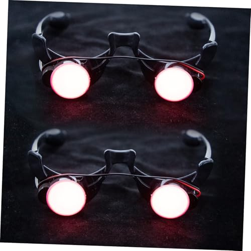 Gogogmee 2 Stück LED Leuchtbrille Clown Party Brillen mit Buntem Licht für Halloween Karneval Fasching Lustige Neon Sonnenbrillen für Erwachsene und Partydekoration