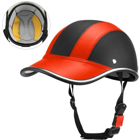 Lixada Casque de vélo pour adultes hommes et femmes - Style casquettes de baseball - Avec visière - Respirant - Ultra léger - Casque de VTT - Casque de protection pour patinage et scooter - Rouge