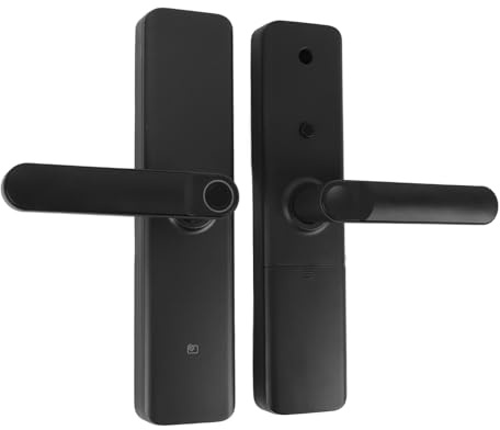 SIXRUN Cerradura de Acceso sin Llave con Huella Digital, Cómoda Función Siempre Activa y Silenciosa, Cerradura con Botón Interior, Manija de Puerta de Entrada Inteligente para Puerta de Oficina,