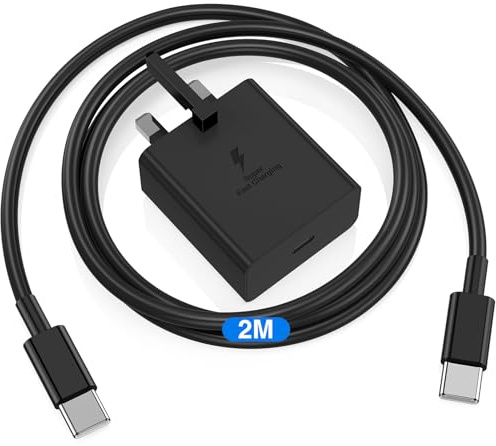 DGVERS 45W Super Fast USB C Charger for Samsung Galaxy S26/25/24 & 2M Cable | for Samsung Galaxy Phone S26 S25 S24 S23 Ultra/Plus/fe S22 S21 S20 A33 A34 A35 A36 A53 , USB C Charger Plug UK Type C Charger