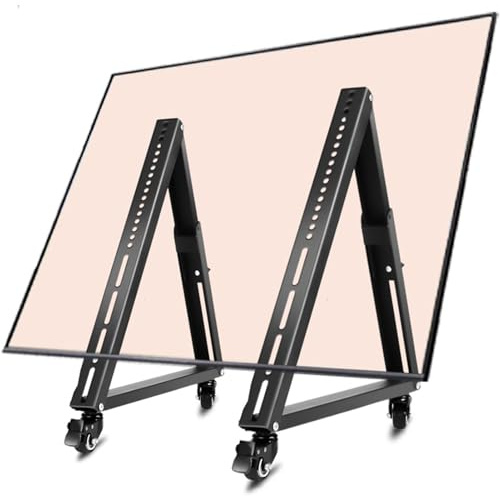 Carrello Porta TV Mobile A Basso Profilo Con Ruote - Per TV Da 32 A 55 Pollici, Supporto Da Pavimento Con Staffa Di Collegamento, Stativo A Treppiede Con Ruote Per Schermi LCD