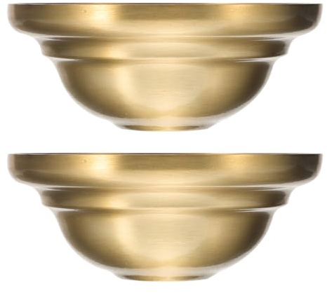 NUOBESTY 2pcs Brass Ceiling Canopy Plate for Pendant Lamp Base, Decorative Light Cover Caps with Metal Finish, Suitable for DIY Lamp Finial and Chandelier Accessories in Home Lighting