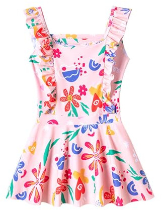 Bañadores Natacion Niña, Traje de Baño Infantil para Niñas con Diseño Divertido de Personajes Animados Sin Mangas y Tejido Elástico para Natación y Juego en la Playa