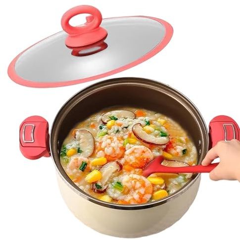 Olla a presión - diseño multifuncional, material de superficie no pegajoso, 26,5 cm de diámetro, estructura de doble mango | Estofado para cocinar espárragos para cocinar para cocineros caseros